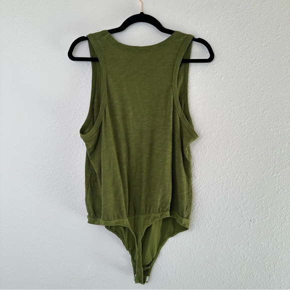 Free People Tee Off Bodysuit, Size L, Olive Green - Picture 5 of 9